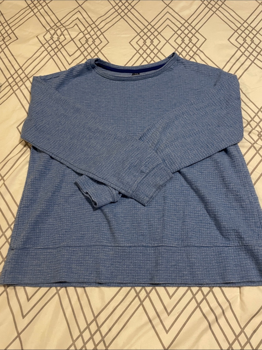 Joe Fresh Blue Waffle Knit Crewneck Top